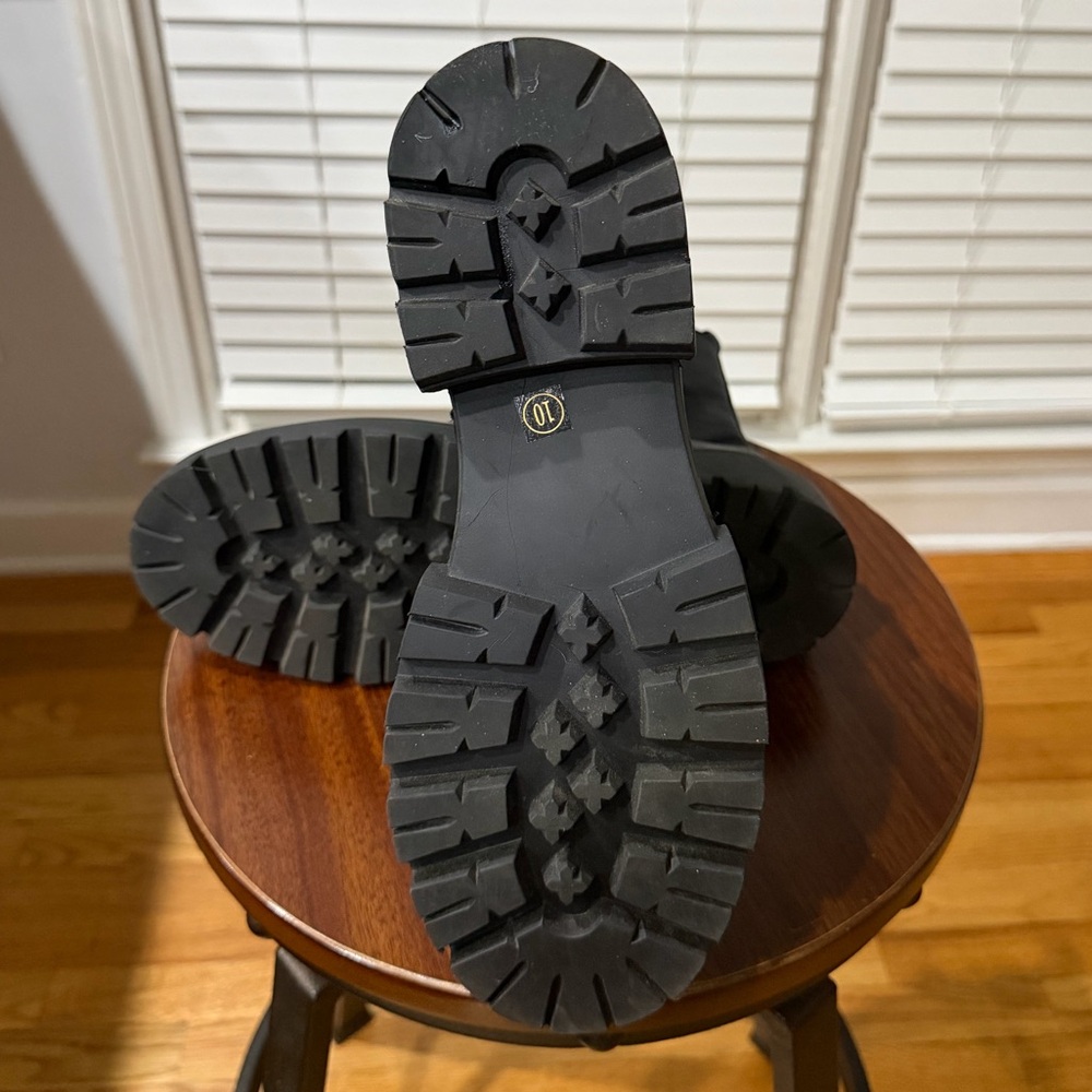 Dolce Vita Black Flander Laced Zippered Leather Combat Boots! Size 10! π€π€ - Picture 6 of 8